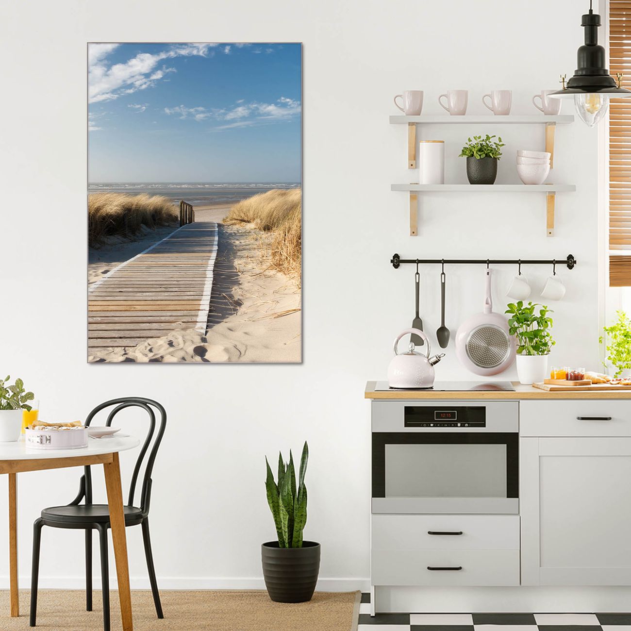 banjado Glas Wandbild 30 x 45 cm im Hochformat Dünen, hochwertig & farbbrilliant, rahmenlose & individuelle Aufhängung, 4mm starkes ESG Glas