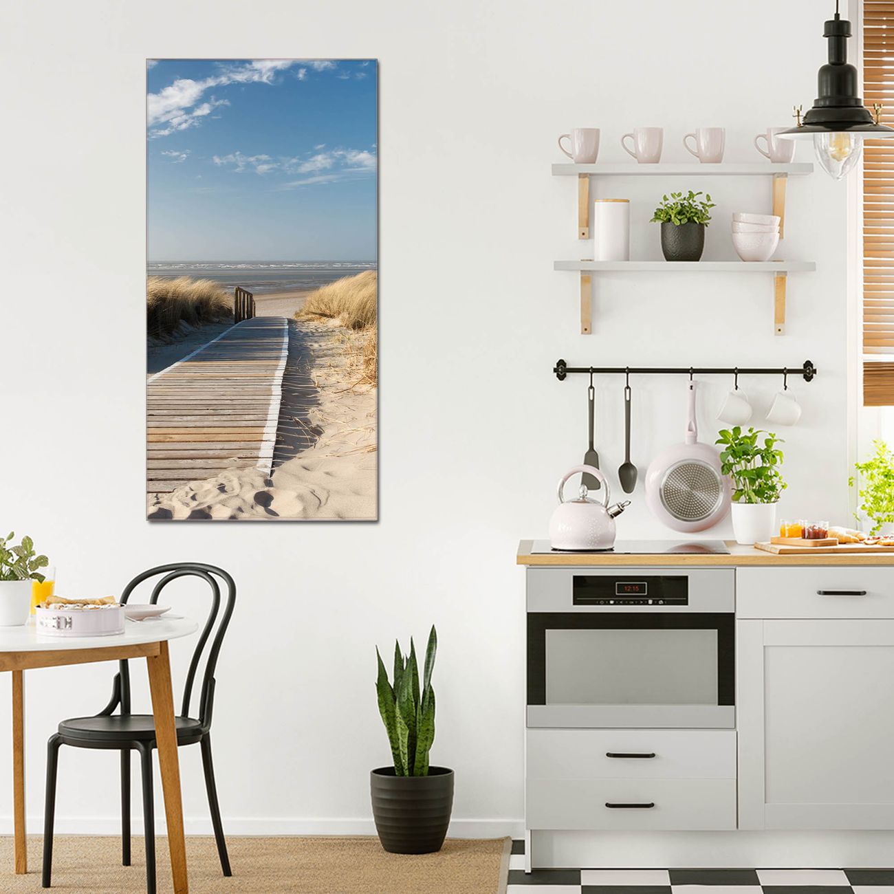 banjado Glas Wandbild 60 x 120 cm im Hochformat Dünen, hochwertig & farbbrilliant, rahmenlose & individuelle Aufhängung, 4mm starkes ESG Glas