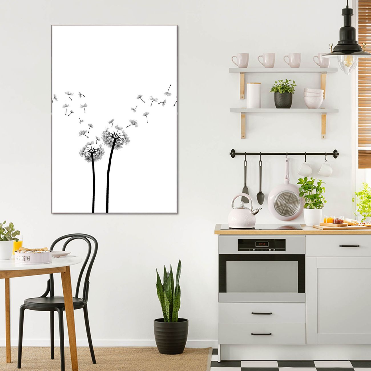 banjado Glas Wandbild 30 x 45 cm im Hochformat Pusteblume 2, hochwertig & farbbrilliant, rahmenlose & individuelle Aufhängung, 4mm starkes ESG Glas