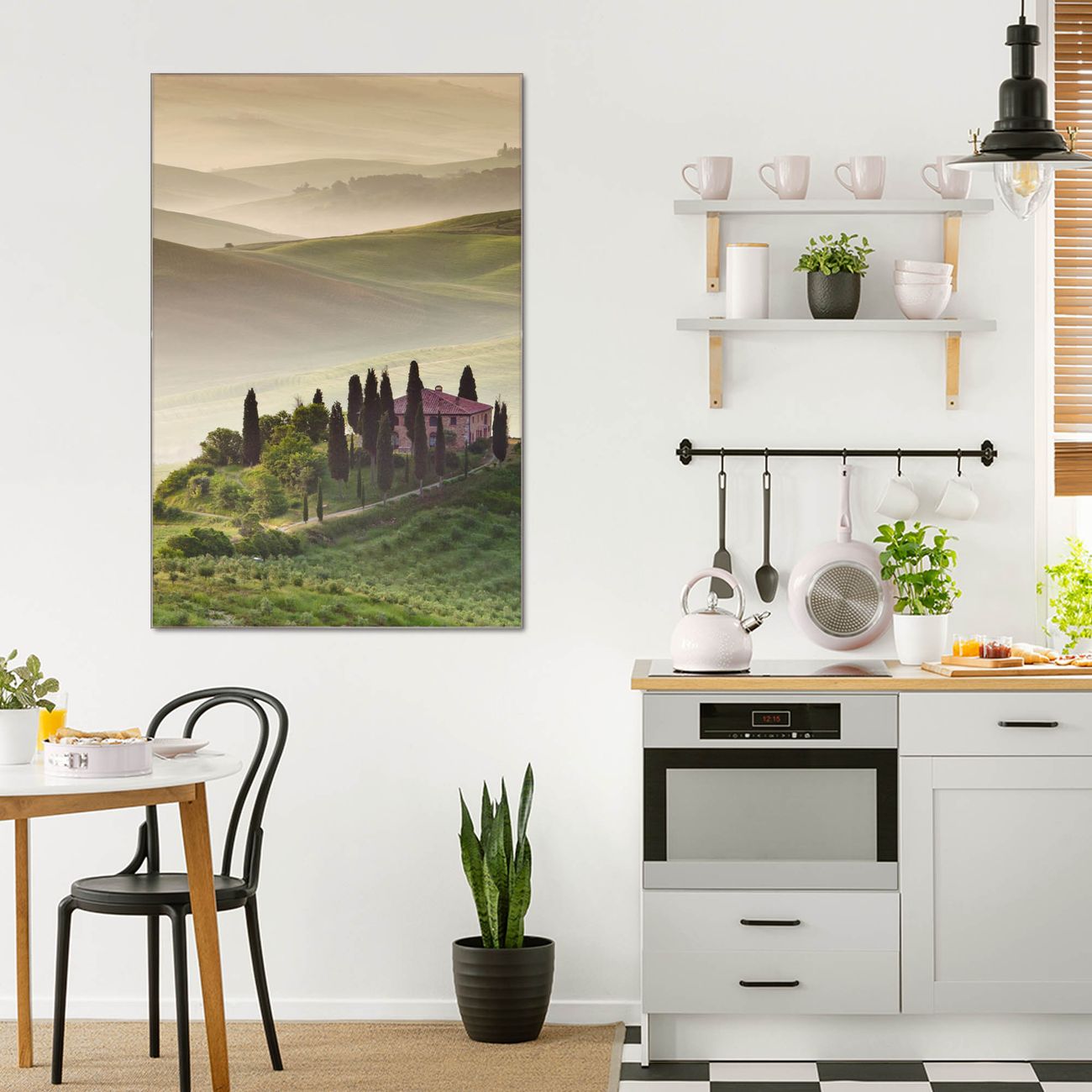 banjado Glas Wandbild 60 x 90 cm im Hochformat Toscana, hochwertig & farbbrilliant, rahmenlose & individuelle Aufhängung, 4mm starkes ESG Glas