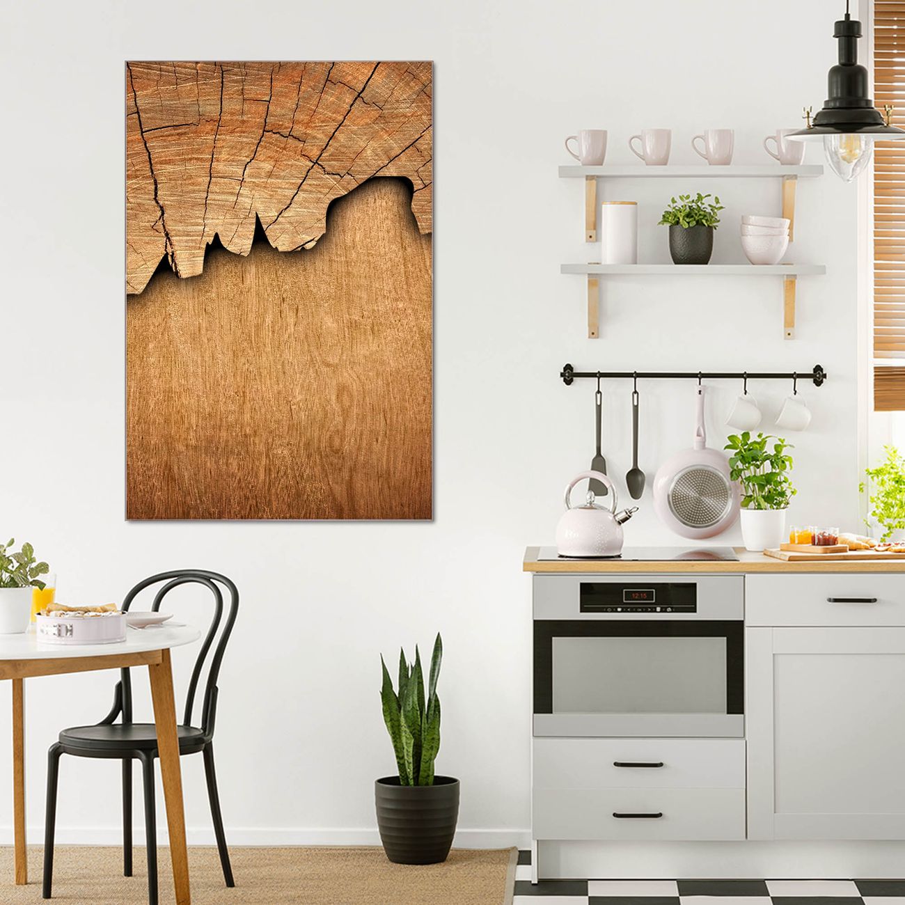 banjado Glas Wandbild 40 x 60 cm im Hochformat Baumscheibe, hochwertig & farbbrilliant, rahmenlose & individuelle Aufhängung, 4mm starkes ESG Glas