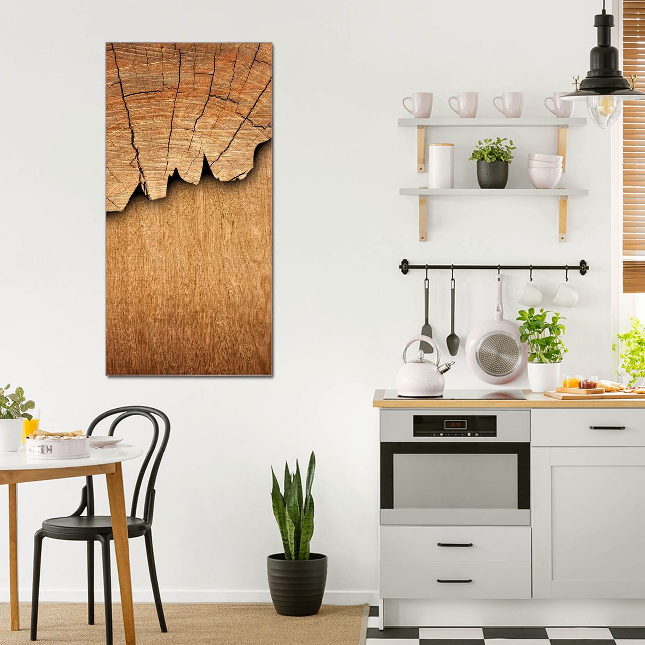 banjado Glas Wandbild 60 x 120 cm im Hochformat Baumscheibe, hochwertig & farbbrilliant, rahmenlose & individuelle Aufhängung, 4mm starkes ESG Glas
