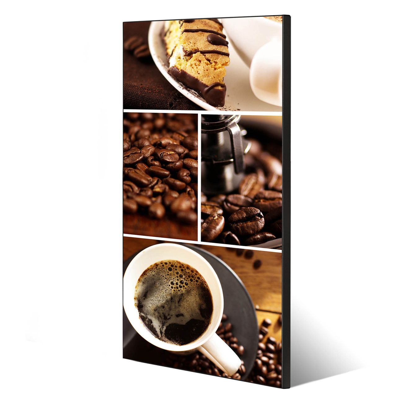 banjado Metall Magnettafel 78x37cm Hochformat mit Motiv Kaffee&Schokolade, Pinnwand inklusive Montagematerial und 4 Magneten, Magnetwand