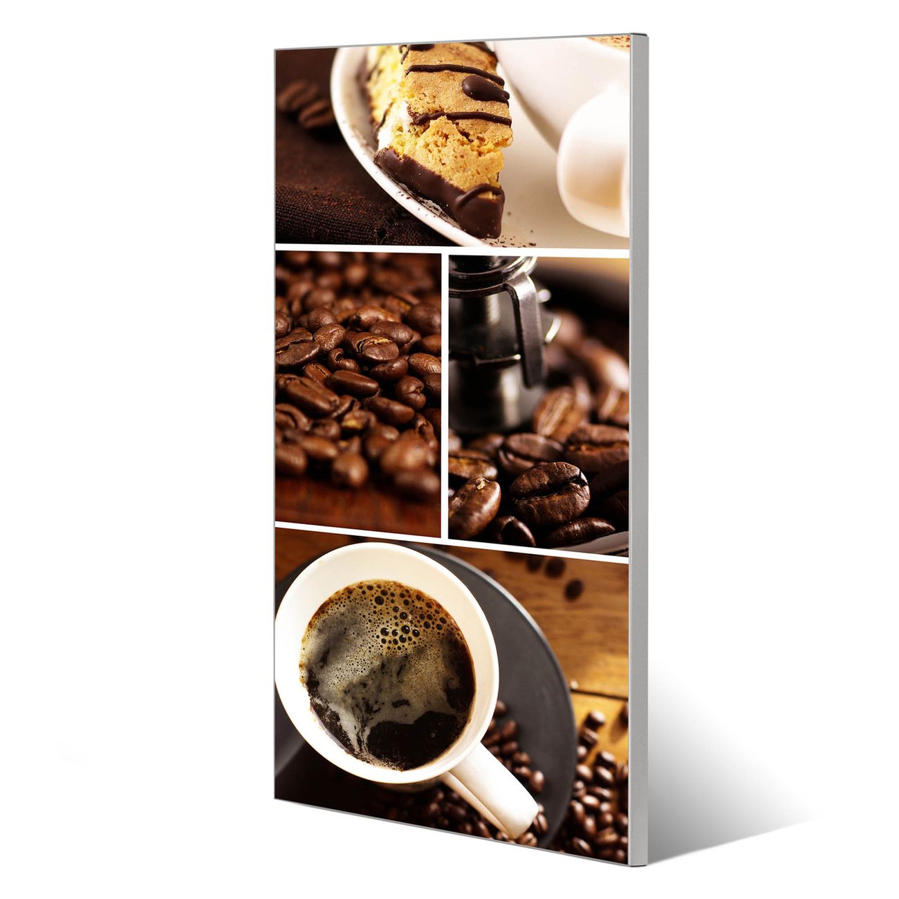 banjado Metall Magnettafel 78x37cm Hochformat mit Motiv Kaffee&Schokolade, Pinnwand inklusive Montagematerial und 4 Magneten, Magnetwand