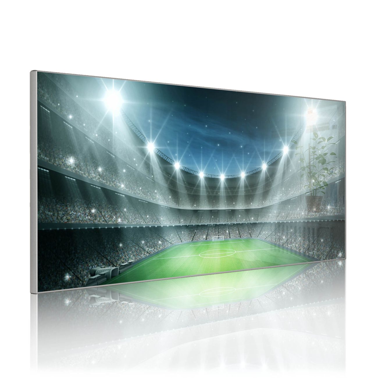 banjado Metall Magnettafel 37x78cm Silber Querformat mit Motiv Arena, Magnetwand inklusive Montagematerial und 4 Magneten, Pinnwand