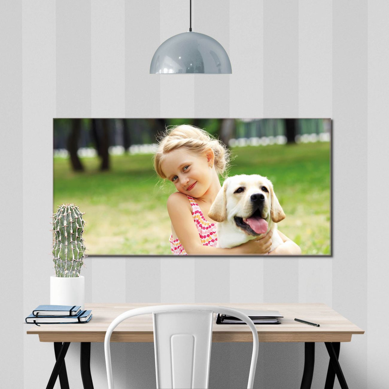 banjado Echtglas Wandbild 110 x 55 cm Eigenes Bild im Querformat rahmenlose & individuelle Aufhängung, hochwertig & farbbrilliant, 4mm starkes ESG