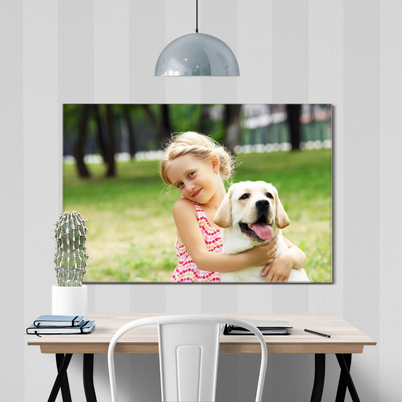 banjado Echtglas Wandbild 90 x 60 cm Eigenes Bild im Querformat rahmenlose & individuelle Aufhängung, hochwertig & farbbrilliant, 4mm starkes ESG
