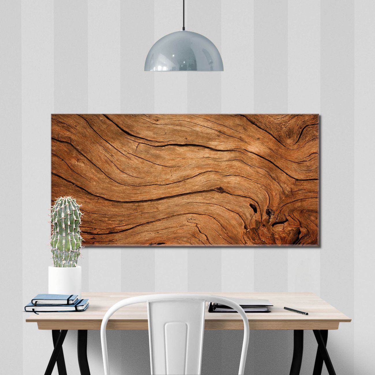 banjado Echtglas Wandbild 110 x 55 cm Holzmaserung im Querformat rahmenlose & individuelle Aufhängung, hochwertig & farbbrilliant, 4mm starkes ESG