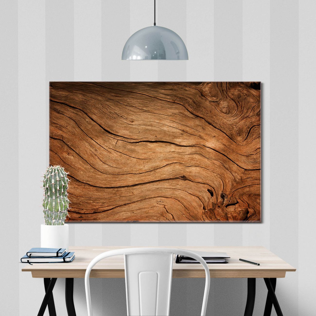 banjado Echtglas Wandbild 75 x 50 cm Holzmaserung im Querformat rahmenlose & individuelle Aufhängung, hochwertig & farbbrilliant, 4mm starkes ESG