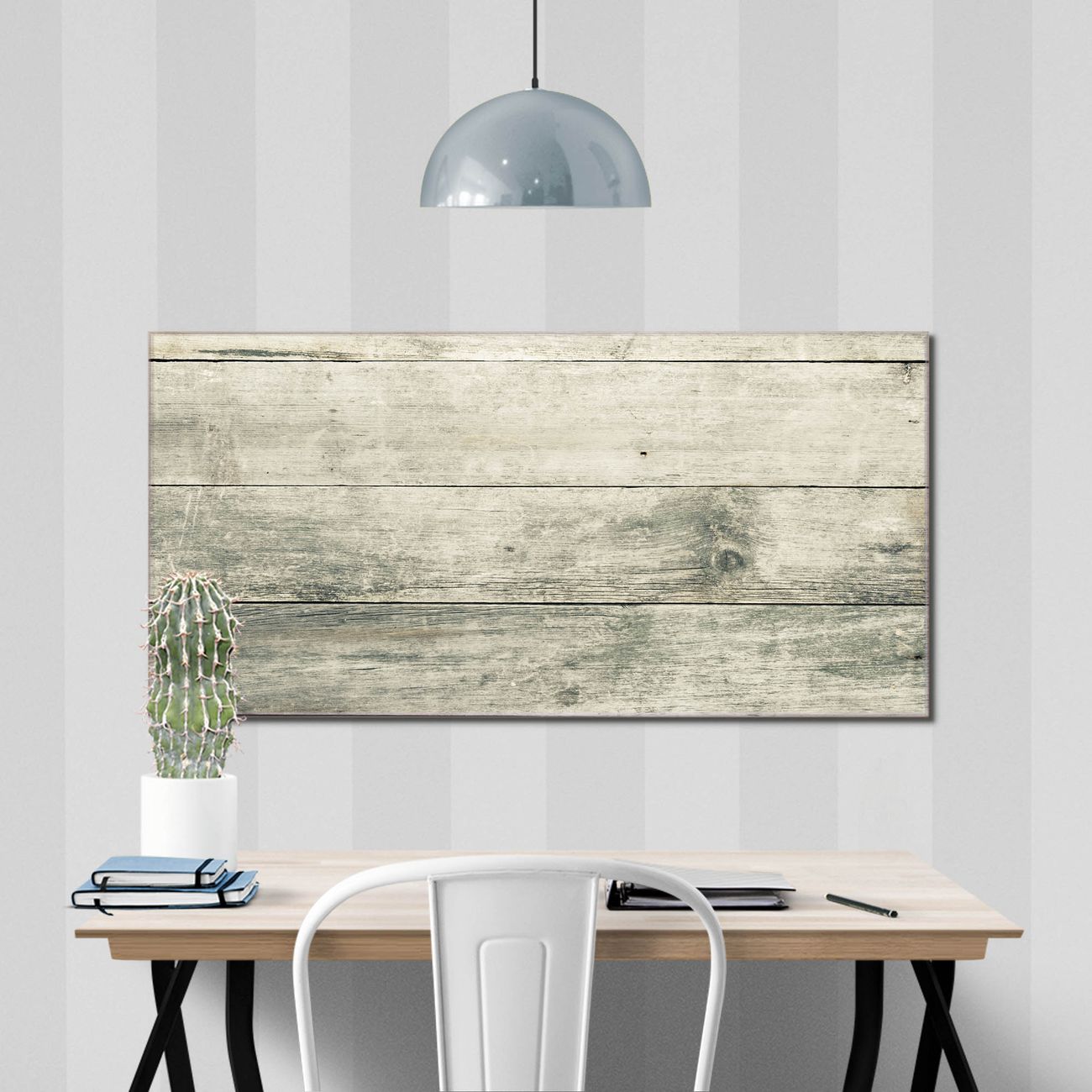 banjado Echtglas Wandbild 110 x 55 cm Graue Planken im Querformat rahmenlose & individuelle Aufhängung, hochwertig & farbbrilliant, 4mm starkes ESG
