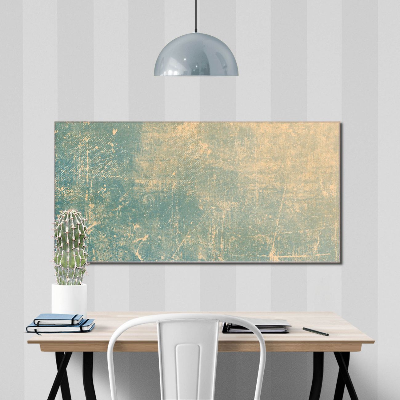 banjado Echtglas Wandbild 110 x 55 cm Patina Grün im Querformat rahmenlose & individuelle Aufhängung, hochwertig & farbbrilliant, 4mm starkes ESG
