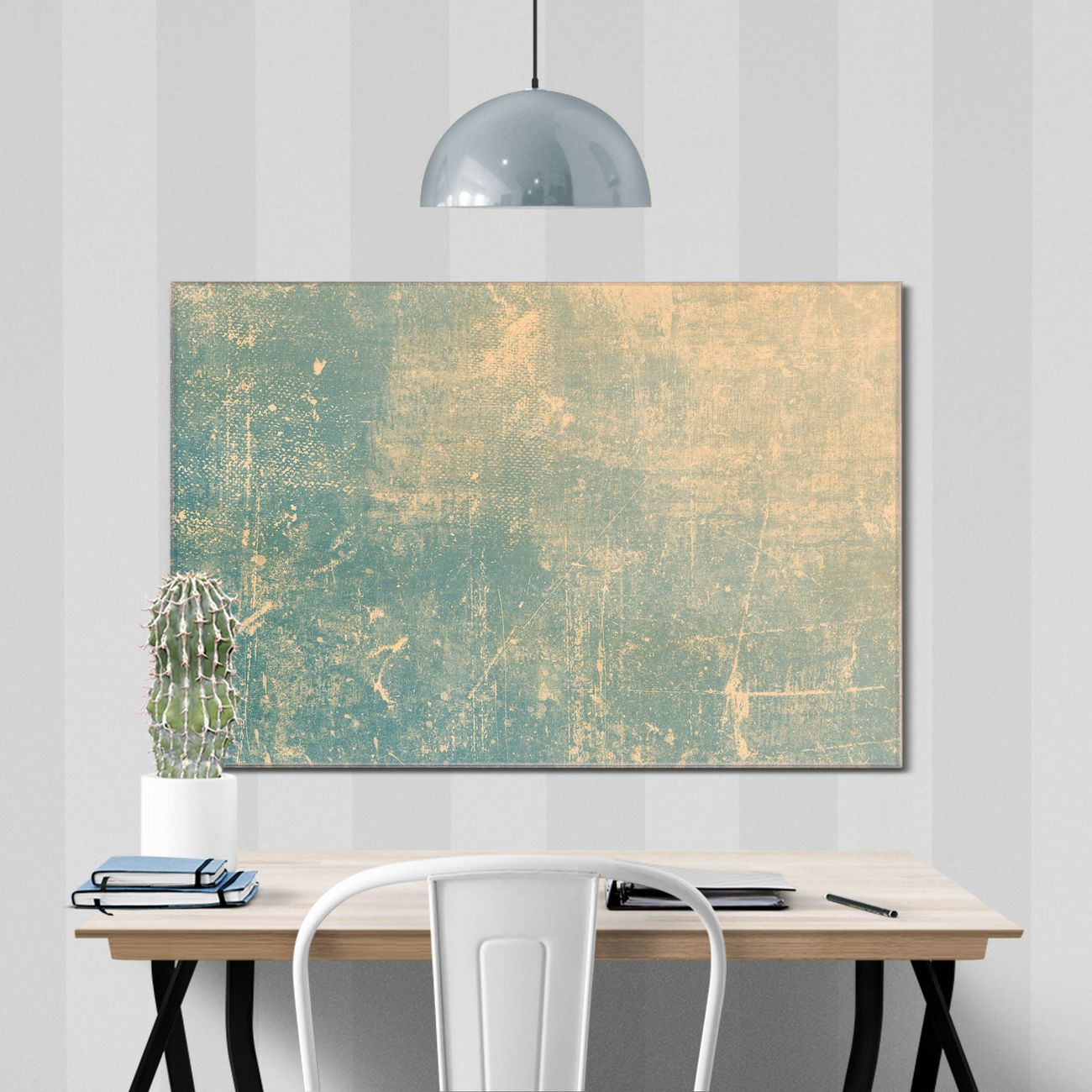 banjado Echtglas Wandbild 75 x 50 cm Patina Grün im Querformat rahmenlose & individuelle Aufhängung, hochwertig & farbbrilliant, 4mm starkes ESG
