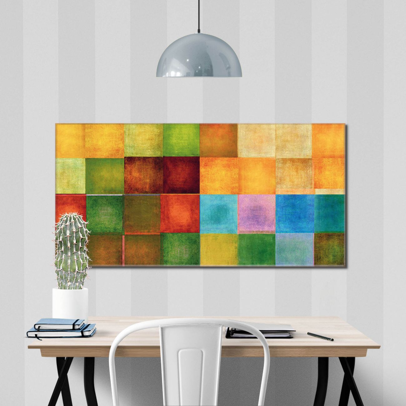 banjado Echtglas Wandbild 120 x 60 cm Farbkasten 2 im Querformat rahmenlose & individuelle Aufhängung, hochwertig & farbbrilliant, 4mm starkes ESG