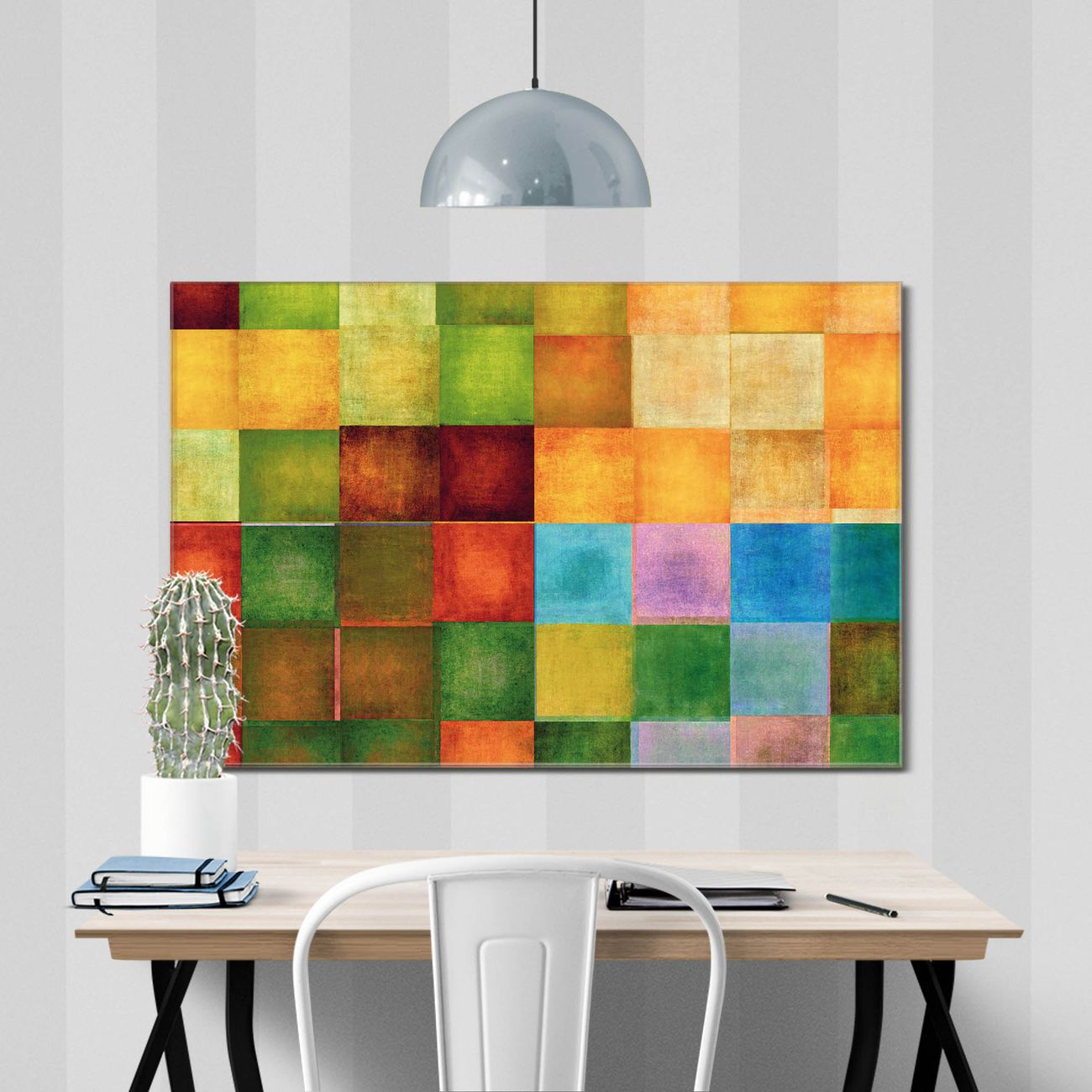 banjado Echtglas Wandbild 45 x 30 cm Farbkasten 2 im Querformat rahmenlose & individuelle Aufhängung, hochwertig & farbbrilliant, 4mm starkes ESG