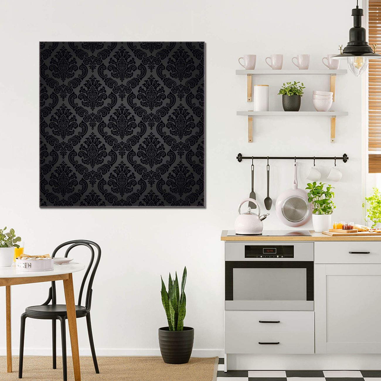 banjado Wandbild aus Echtglas Black Deluxe quadratisch 70 x 70 cm, hochwertig & farbbrilliant, rahmenlos & individuelle Aufhängung, 4mm starkes ESG