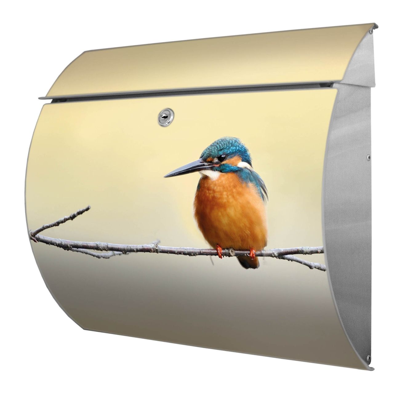 Burg-Wächter Toscana Briefkasten bunt mit Motiv Pause 38x33x11cm - Stahl und Edelstahl, 2 Schlüssel, mit personalisierung Edelstahl