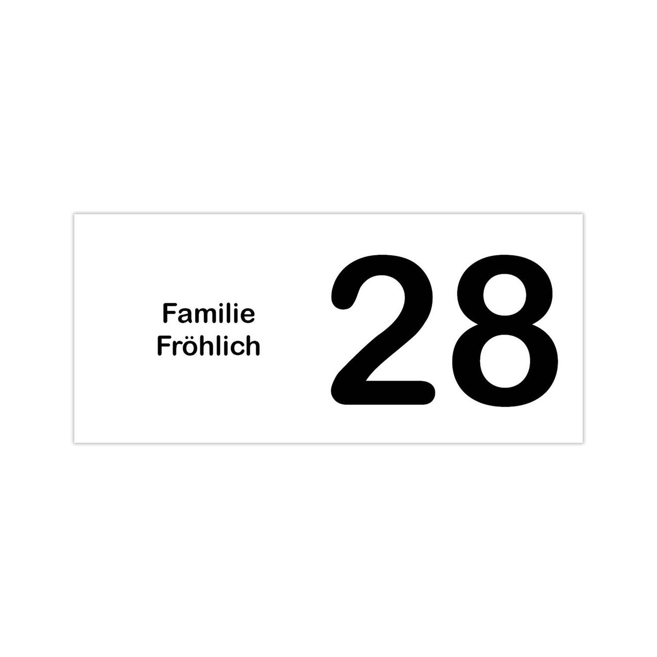 Briefkasten Selbstklebendes Namensschild weiß-schwarz