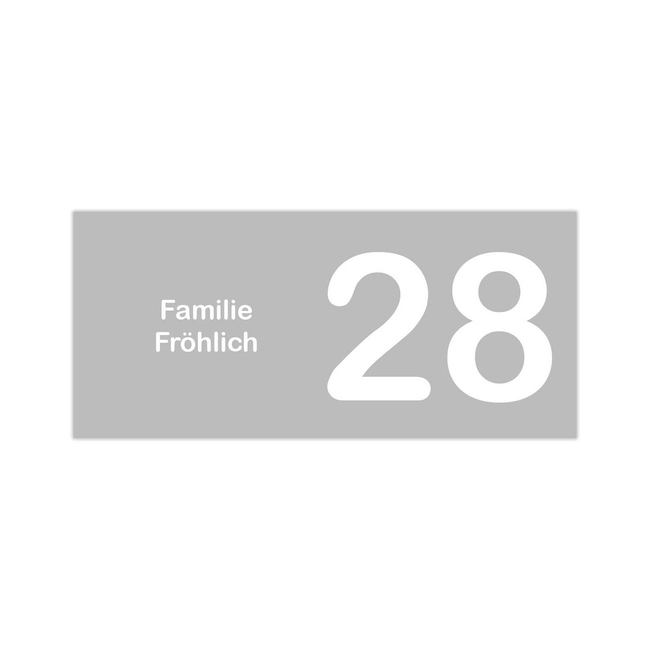 Briefkasten Selbstklebendes Namensschild grau-weiß