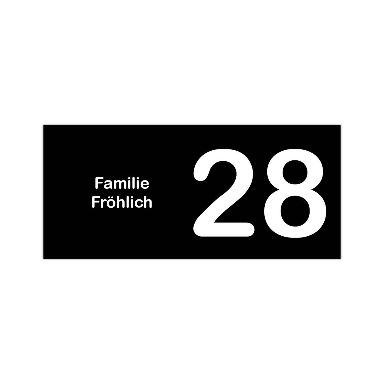 Briefkasten Selbstklebendes Namensschild schwarz-weiß