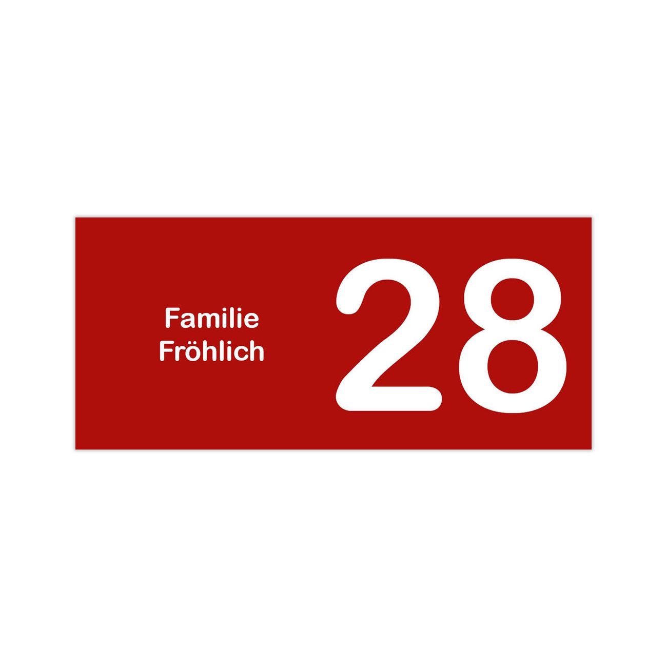 Briefkasten Selbstklebendes Namensschild rot-weiß