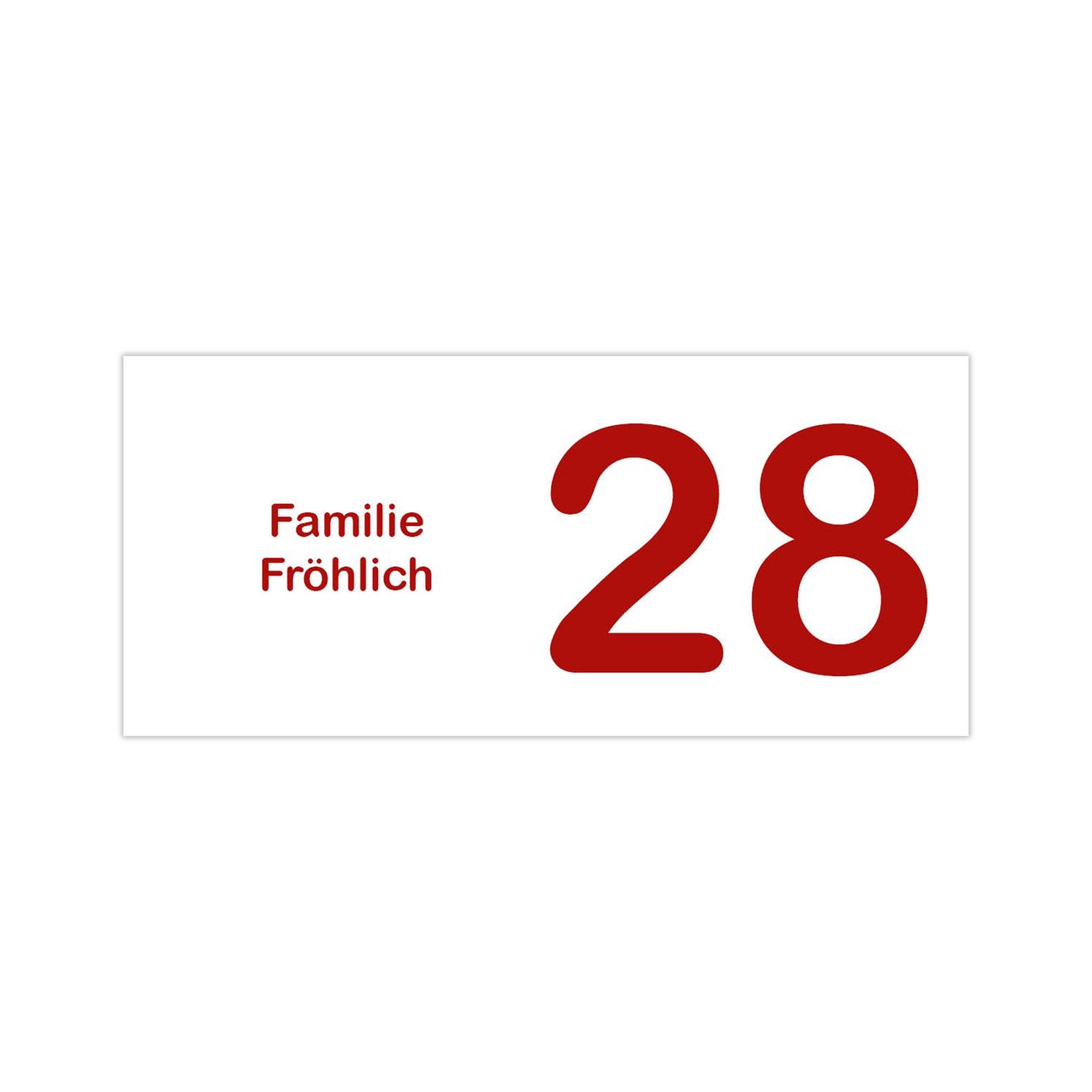 Briefkasten Selbstklebendes Namensschild weiß-rot