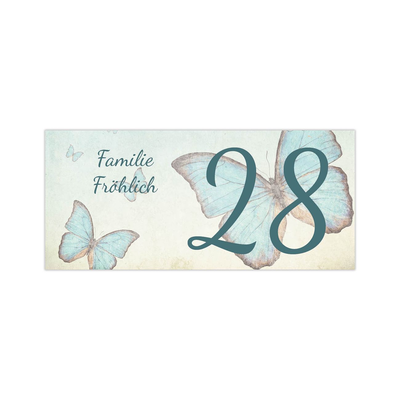 Briefkasten Selbstklebendes Namensschild Blaue Schmetterlinge