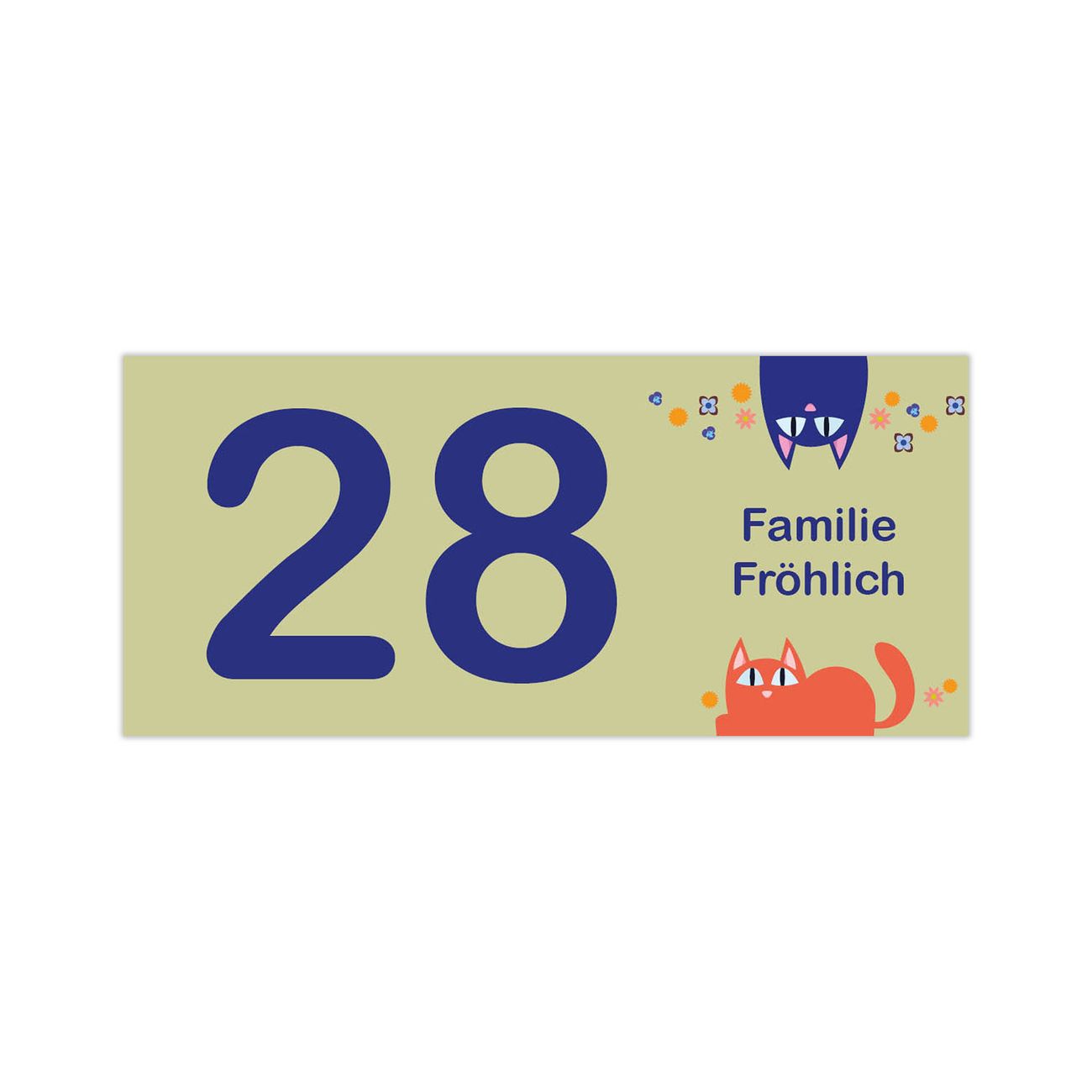 Briefkasten Selbstklebendes Namensschild WT Karikatur Katzen