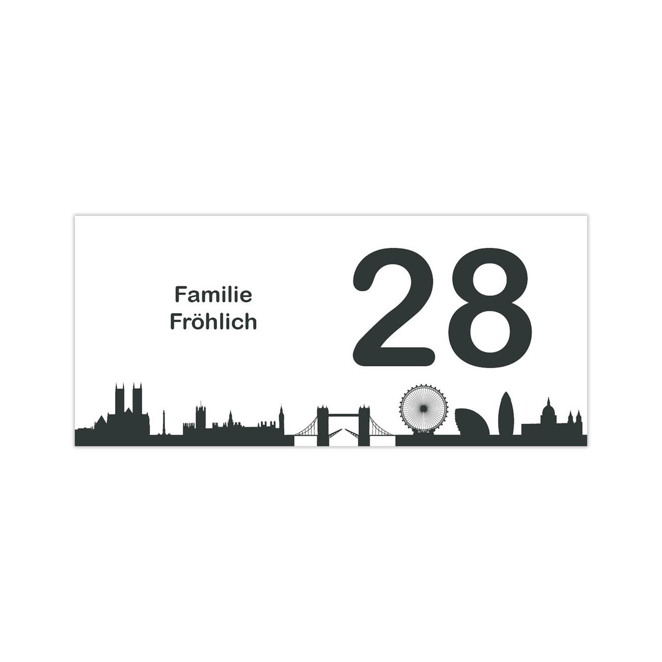 Briefkasten Selbstklebendes Namensschild Skyline London
