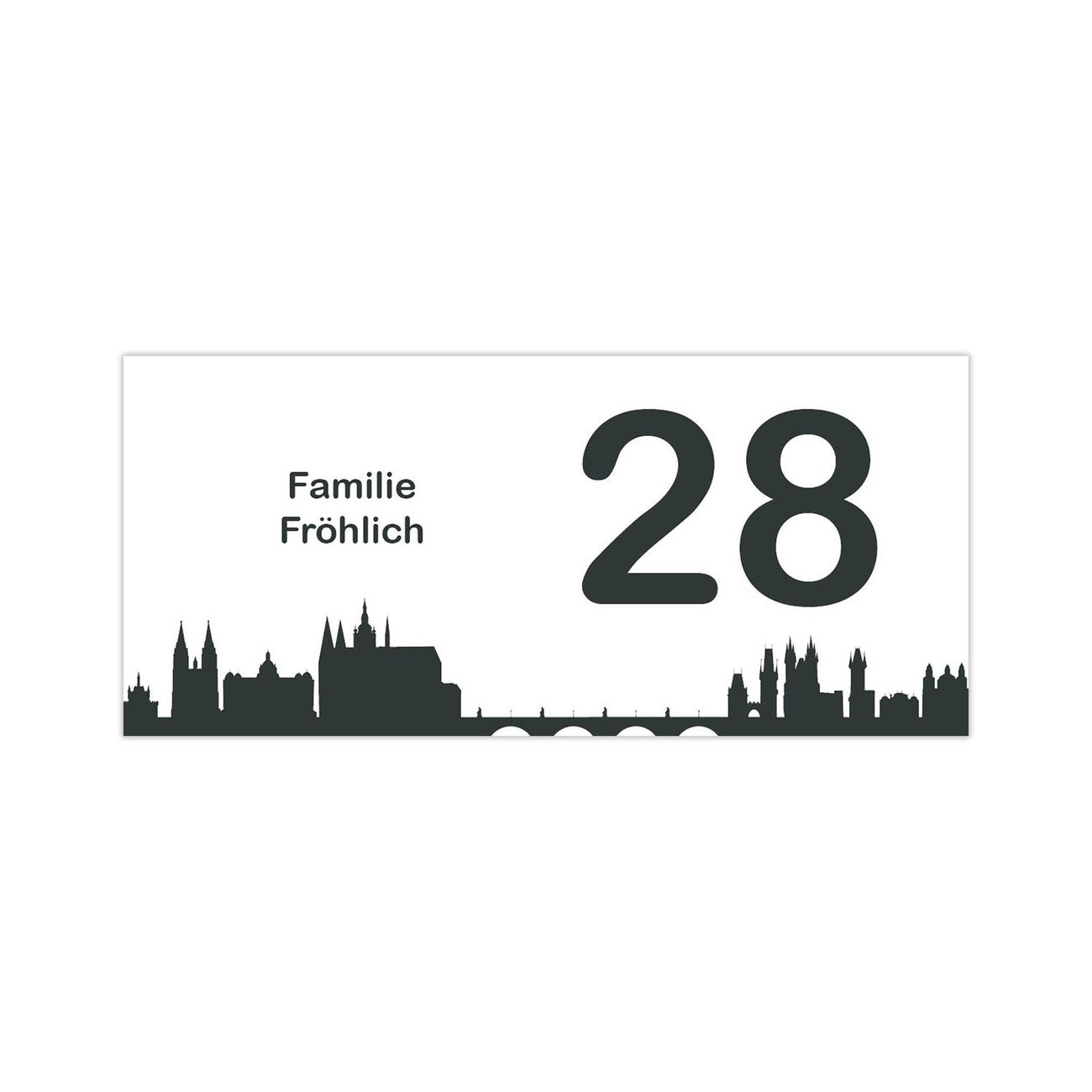Briefkasten Selbstklebendes Namensschild Skyline Prag