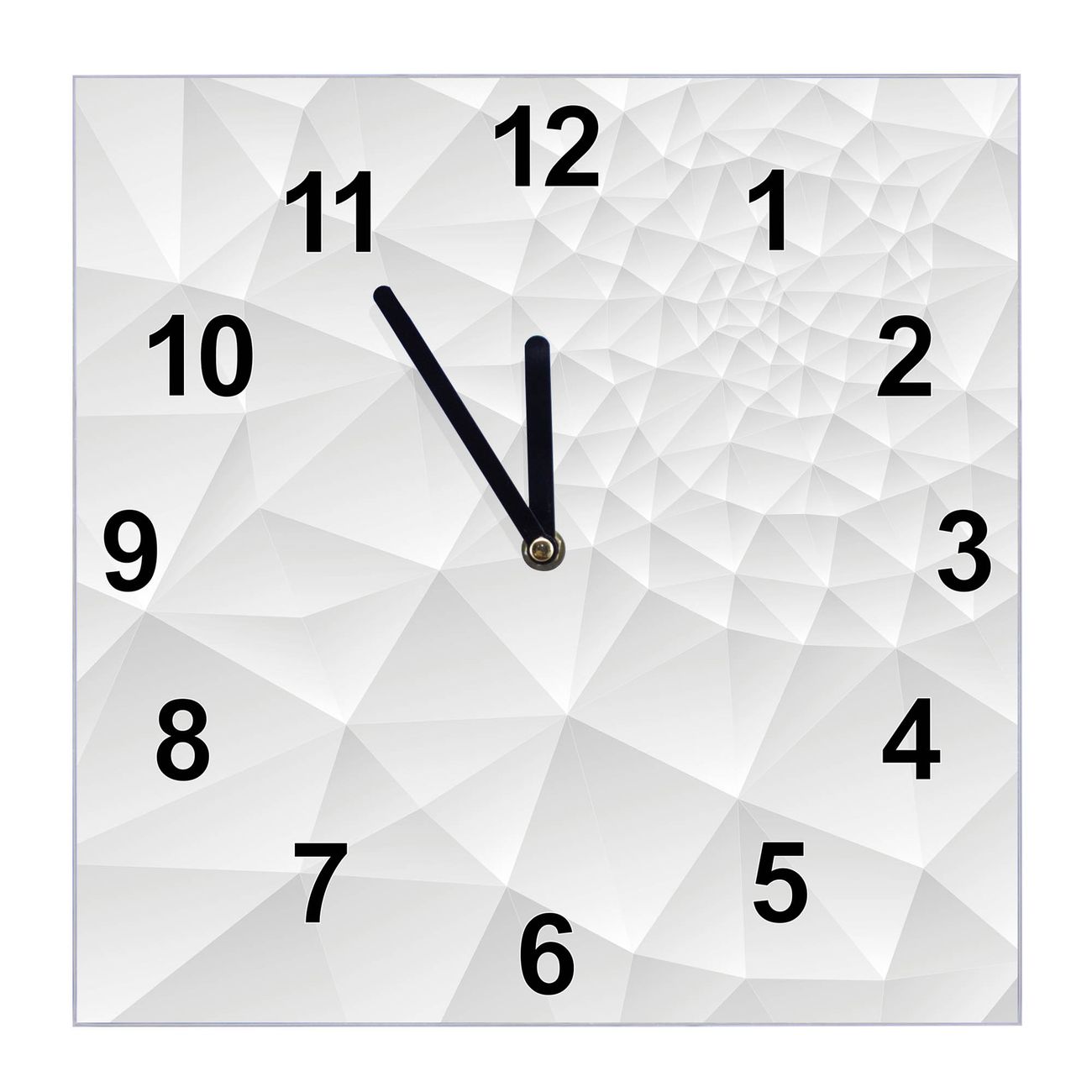 banjado Wanduhr aus echtem Glas mit Motiv Nautilus, geräuscharme Wanduhr modern, 30x30cm quadratisch als Wanduhr Küche, Wohnzimmer Uhr, Uhr Flur