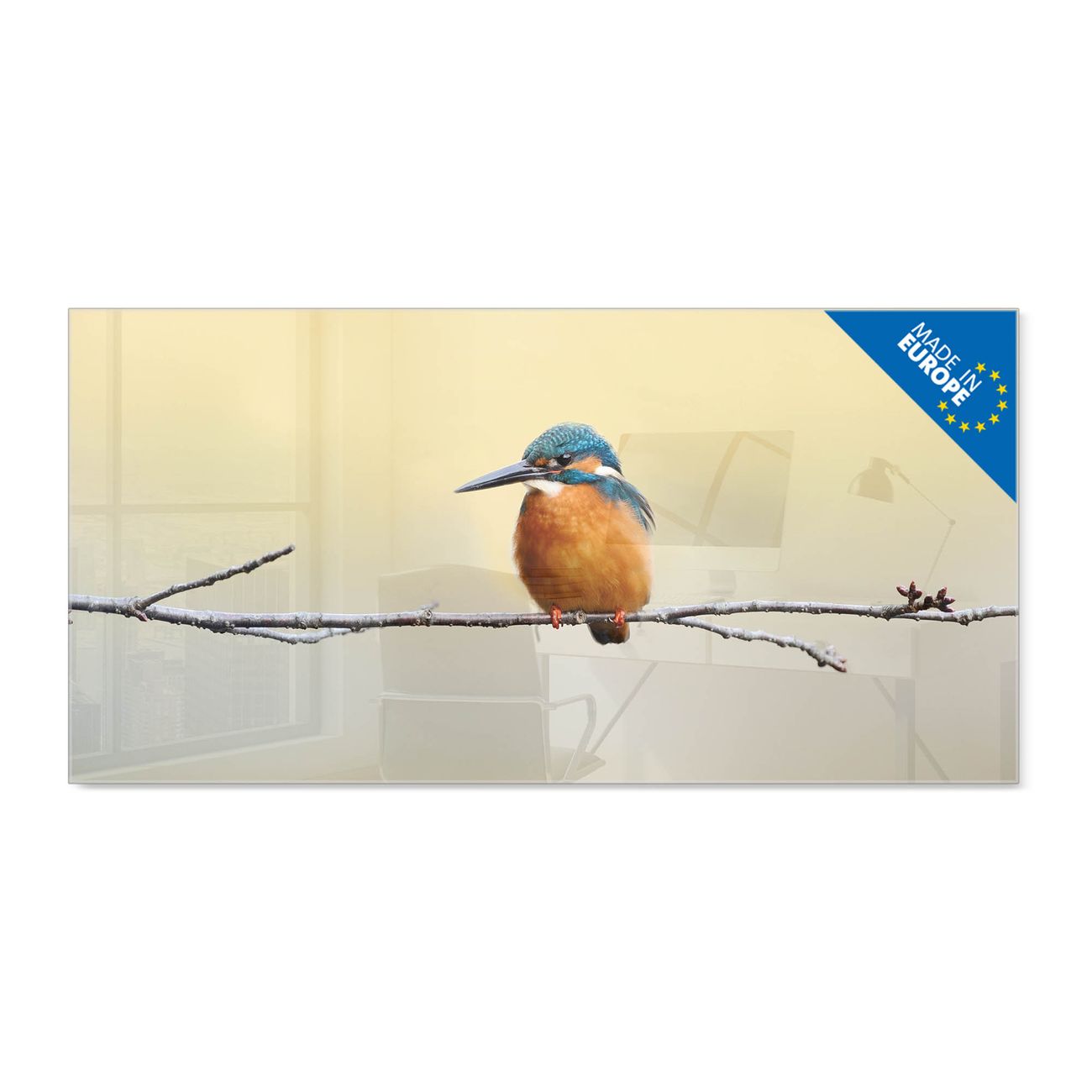 banjado Glas Magnettafel Motiv Pause 110 x 55 cm rahmenlos & hochwertig, Querformat, magnetisch & beschreibbar, 4mm starkes ESG Glas