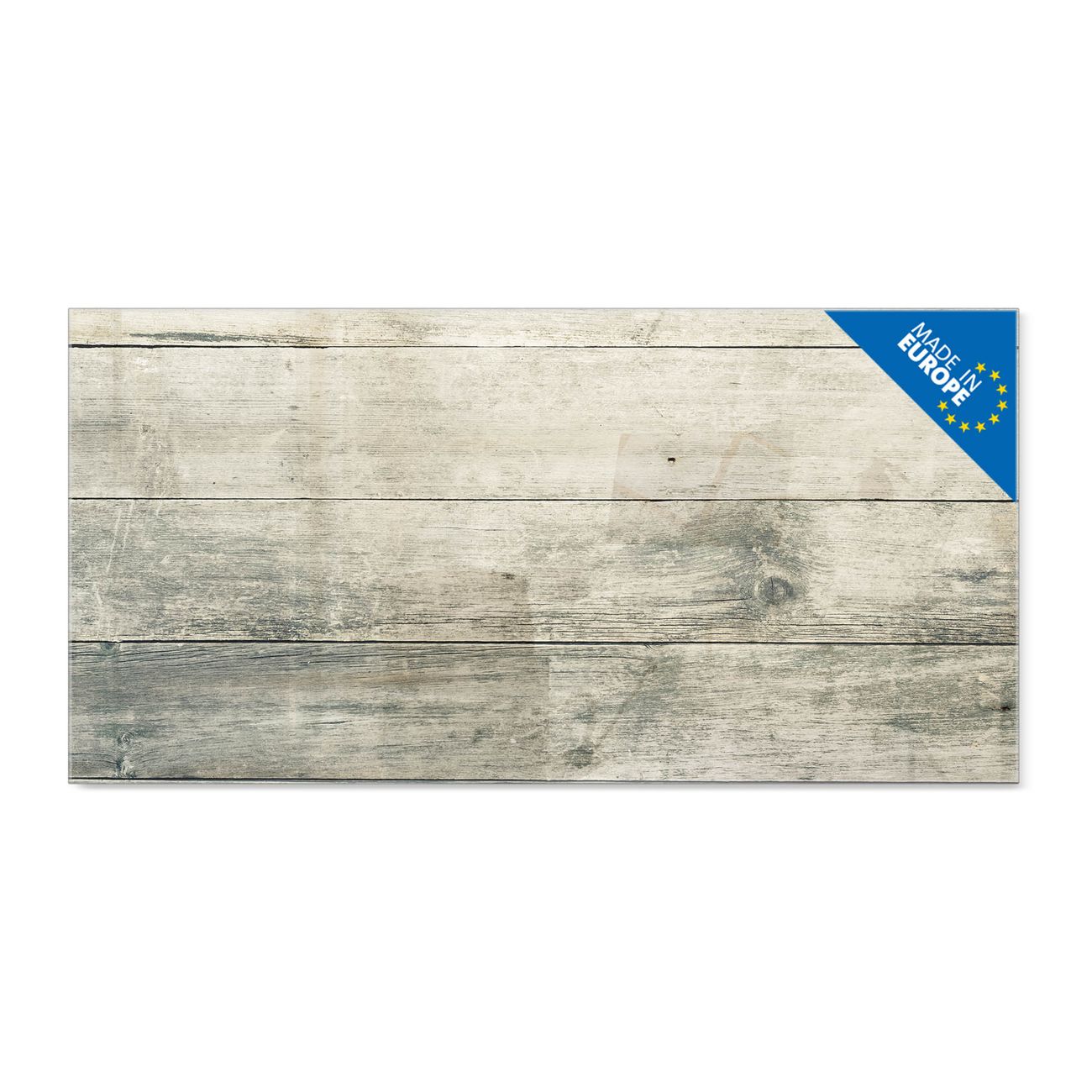 banjado Glas Magnettafel Motiv Graue Planken 100 x 50 cm rahmenlos & hochwertig, Querformat, magnetisch & beschreibbar, 4mm starkes ESG Glas