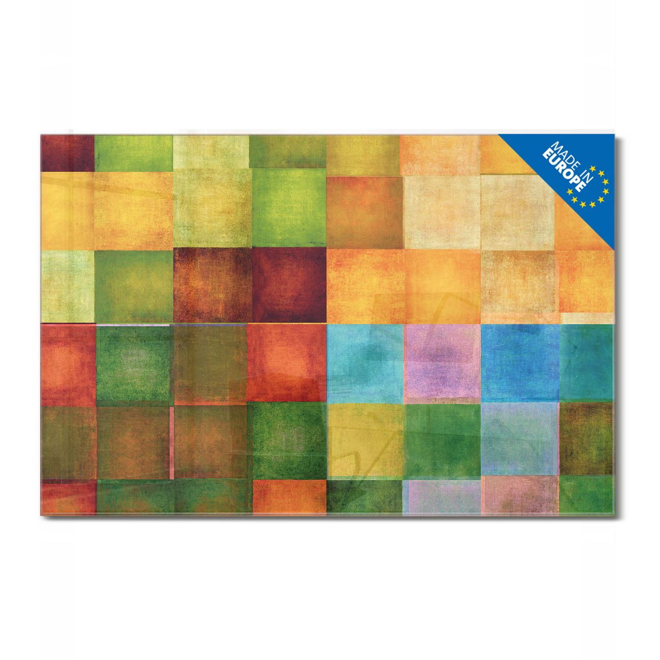 banjado Glas Magnettafel Motiv Farbkasten 2 45 x 30 cm rahmenlos & hochwertig, Querformat, magnetisch & beschreibbar, 4mm starkes ESG Glas