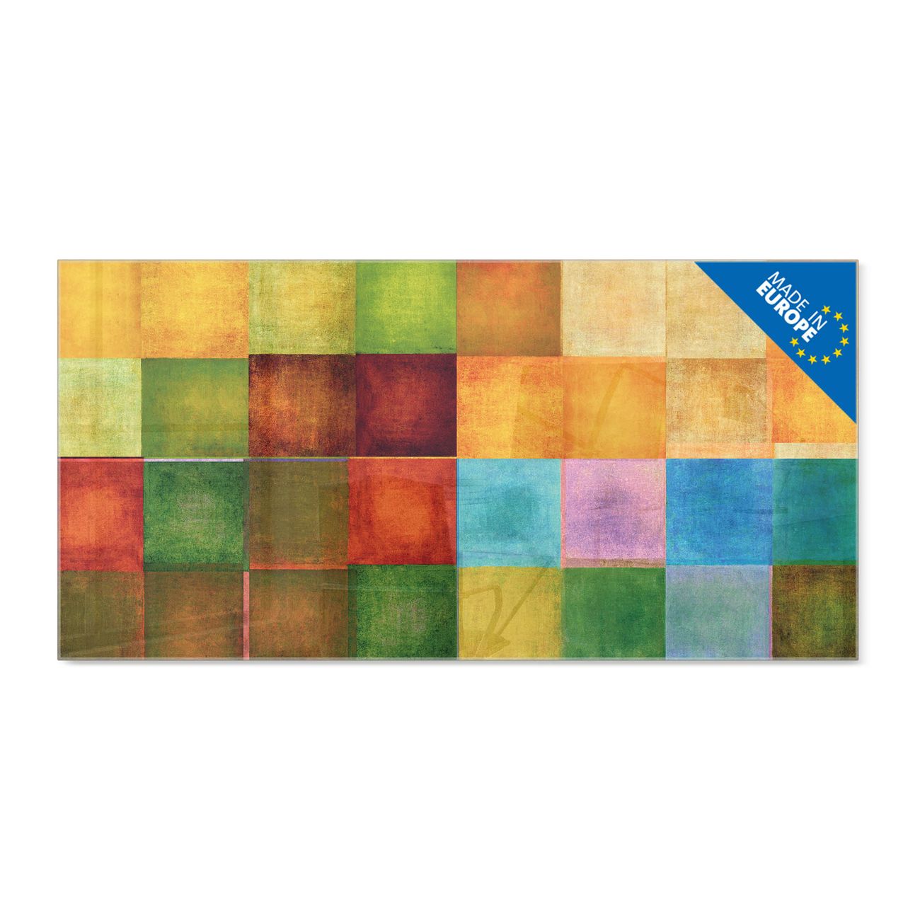 banjado Glas Magnettafel Motiv Farbkasten 2 110 x 55 cm rahmenlos & hochwertig, Querformat, magnetisch & beschreibbar, 4mm starkes ESG Glas