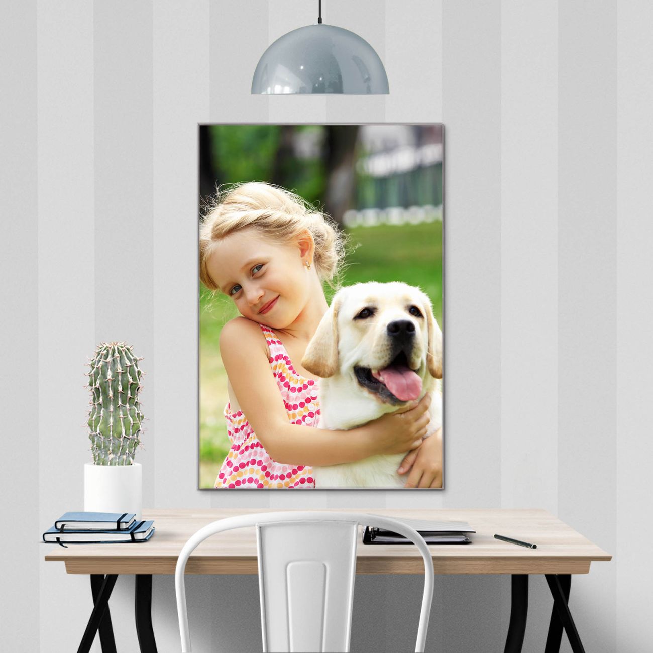 banjado Glas Magnettafel Wunschmotiv 60 x 90 cm rahmenlos & hochwertig, Hochformat, magnetisch & beschreibbar, 4mm starkes ESG Glas