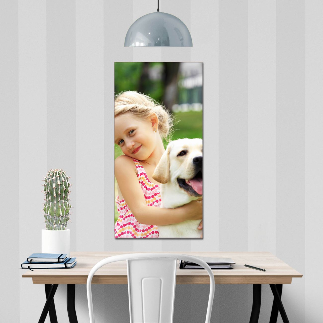 banjado Glas Magnettafel Wunschmotiv 55 x 110 cm rahmenlos & hochwertig, Hochformat, magnetisch & beschreibbar, 4mm starkes ESG Glas