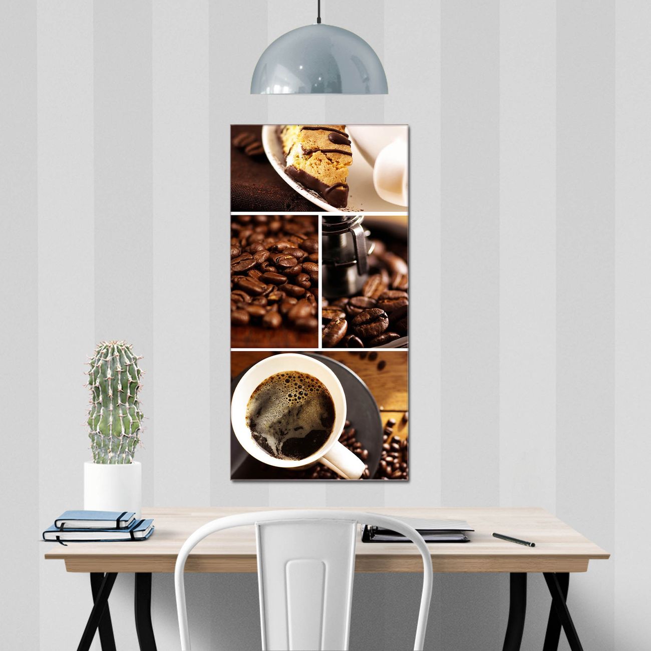 banjado Glas Magnettafel Kaffee&Schokolade 55 x 110 cm rahmenlos & hochwertig, Hochformat, magnetisch & beschreibbar, 4mm starkes ESG Glas