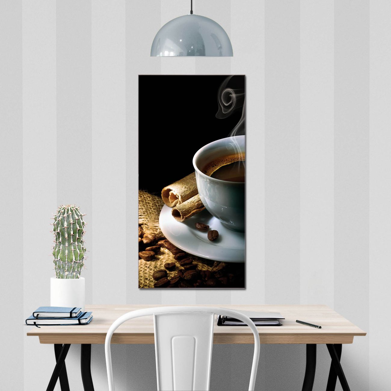 banjado Glas Magnettafel Hot Coffee 60 x 120 cm rahmenlos & hochwertig, Hochformat, magnetisch & beschreibbar, 4mm starkes ESG Glas