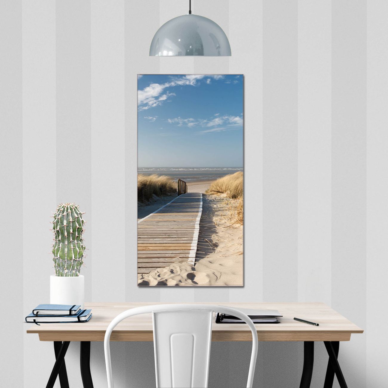 banjado Glas Magnettafel Dünen 60 x 120 cm rahmenlos & hochwertig, Hochformat, magnetisch & beschreibbar, 4mm starkes ESG Glas