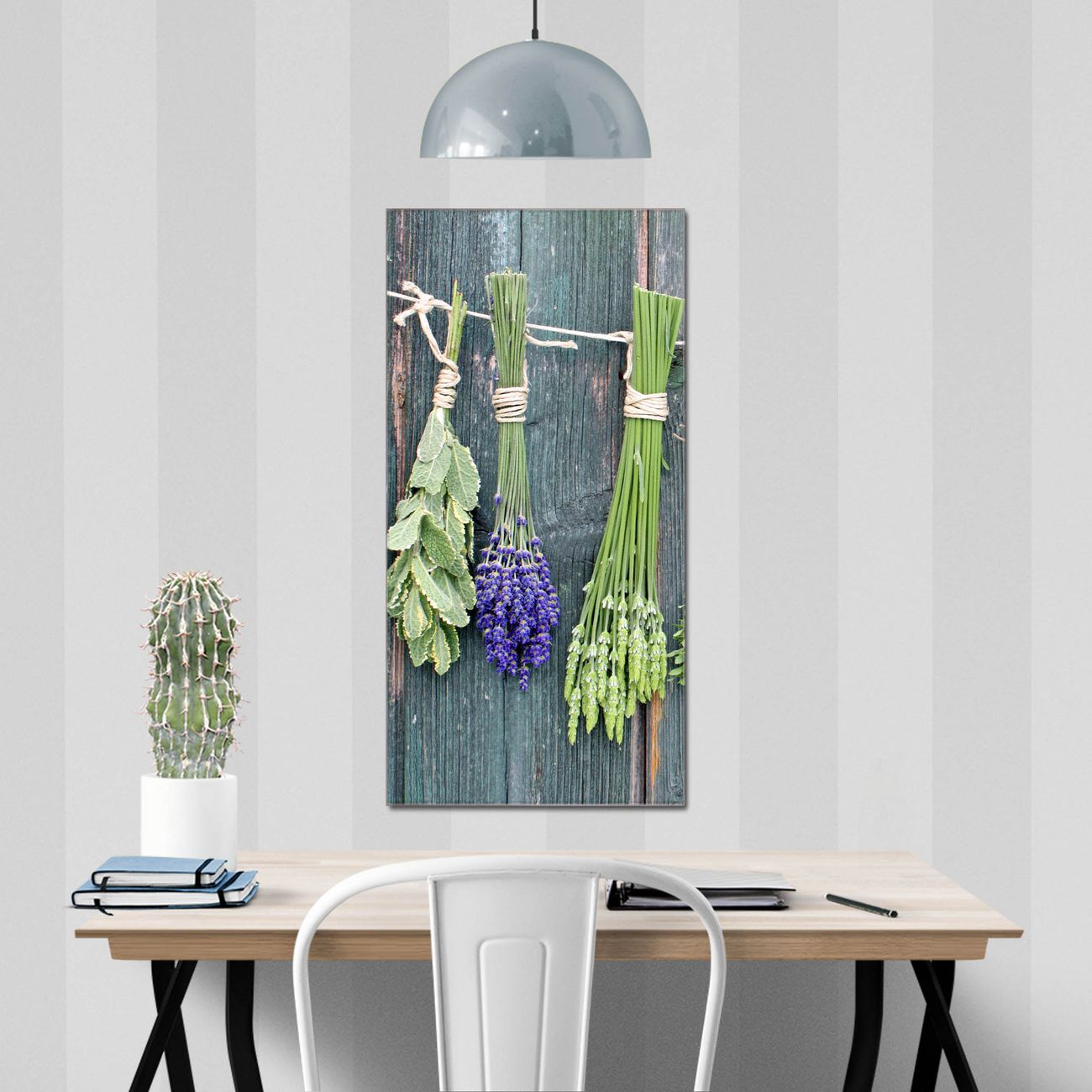 banjado Glas Magnettafel Acht Kräuter 60 x 120 cm rahmenlos & hochwertig, Hochformat, magnetisch & beschreibbar, 4mm starkes ESG Glas