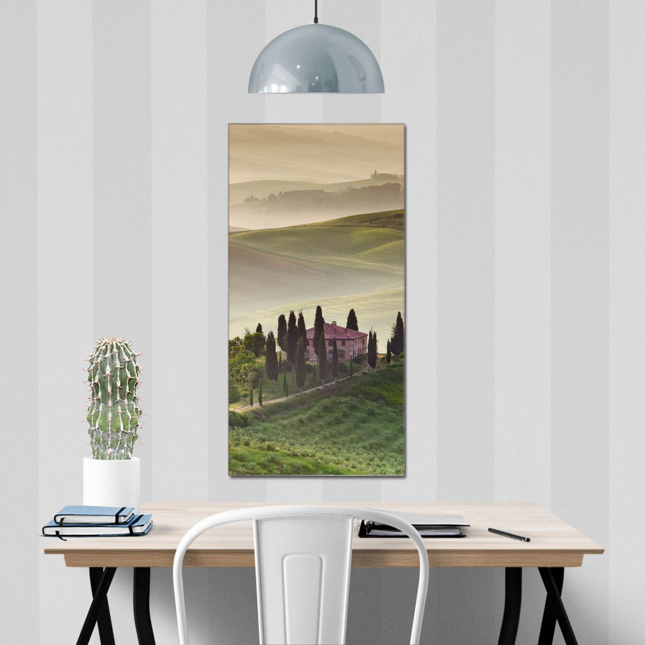 banjado Glas Magnettafel Toscana 55 x 110 cm rahmenlos & hochwertig, Hochformat, magnetisch & beschreibbar, 4mm starkes ESG Glas