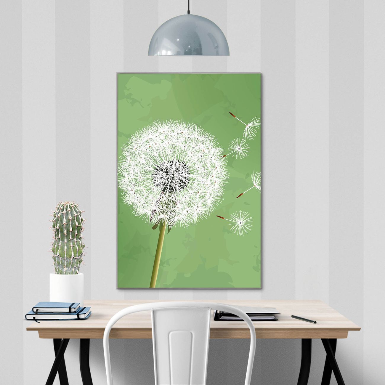 banjado Glas Magnettafel Pusteblume 3 50 x 75 cm rahmenlos & hochwertig, Hochformat, magnetisch & beschreibbar, 4mm starkes ESG Glas