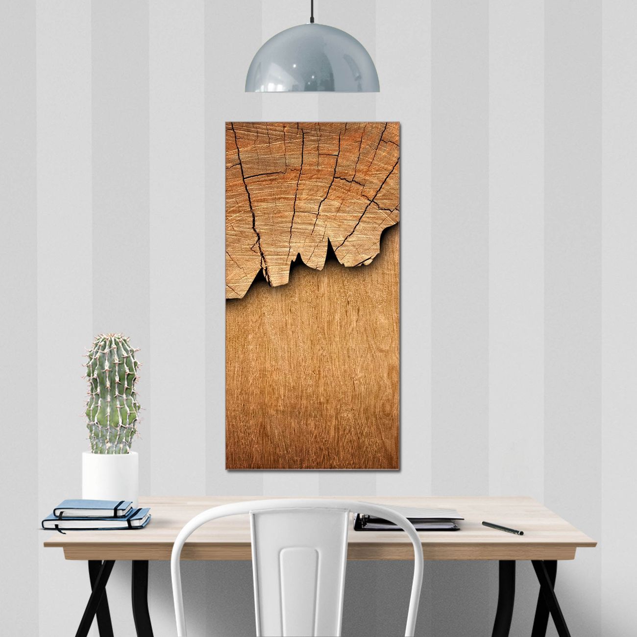 banjado Glas Magnettafel Baumscheibe 50 x 100 cm rahmenlos & hochwertig, Hochformat, magnetisch & beschreibbar, 4mm starkes ESG Glas