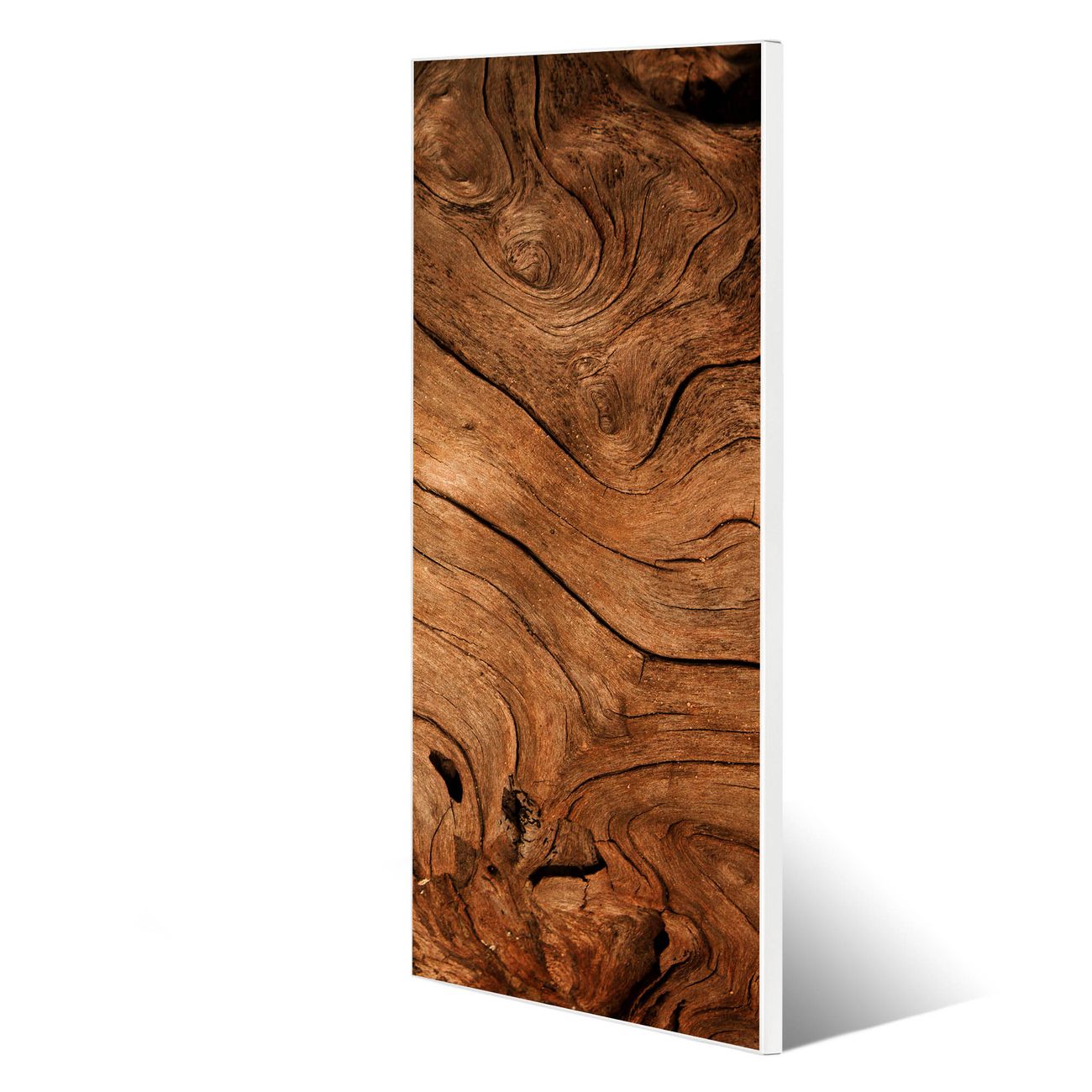 banjado Metall Magnetwand 30x75cm weiß pulverbeschichtet, Magnettafel mit Motiv Trockenes Holz, rahmenlose & hochwertige Aufhängung, Wandbild Organizer