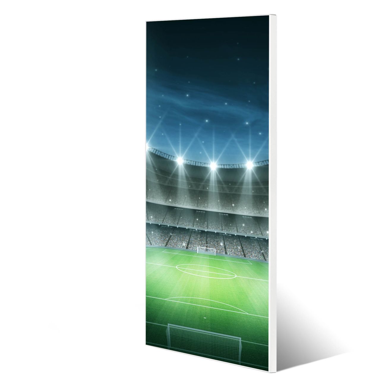 banjado Metall Magnetwand 30x75cm weiß pulverbeschichtet, Magnettafel mit Motiv Arena, rahmenlose & hochwertige Aufhängung, Wandbild Organizer