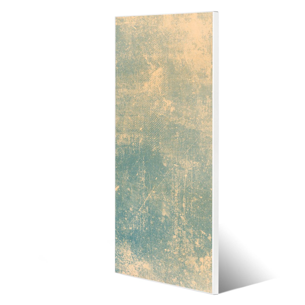 banjado Metall Magnetwand 30x75cm weiß pulverbeschichtet, Magnettafel mit Motiv Patina Grün, rahmenlose & hochwertige Aufhängung, Wandbild Organizer