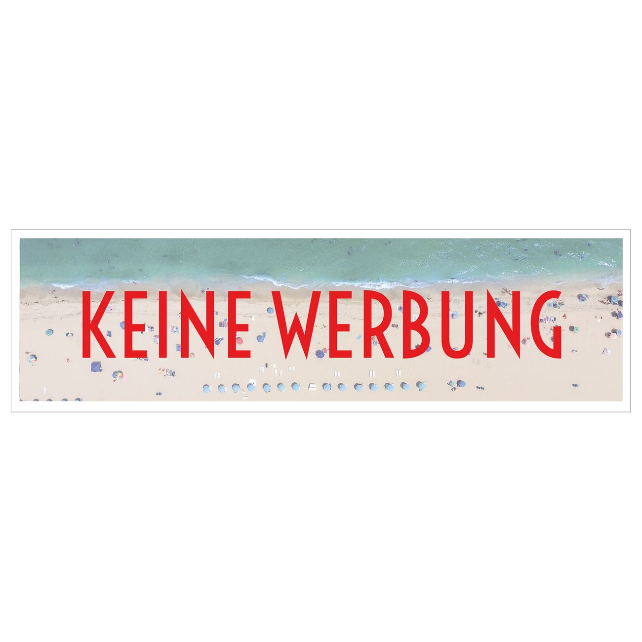 KEINE WERBUNG Aufkleber für Briefkasten Strand