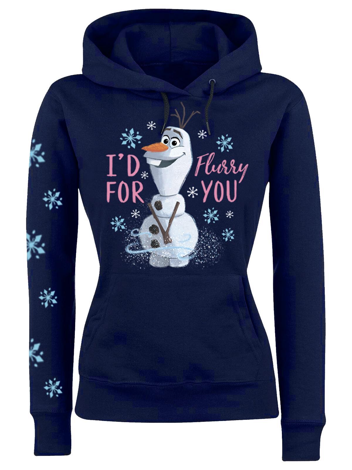 Frozen - Die Eiskönigin Flurry Damen Kapuzensweatshirt dunkelblau