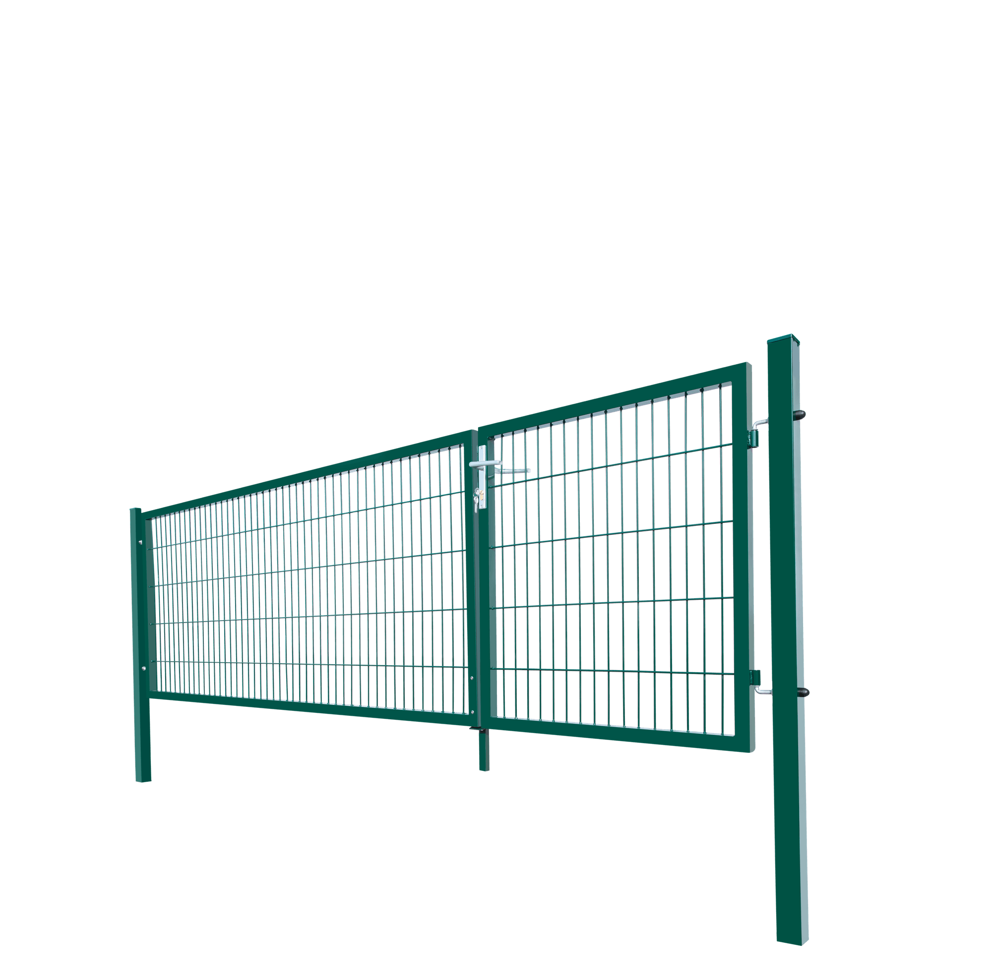 Home Deluxe Doppelflügel Gartentor ADITUS - Farbe: Grün, Maße: 100 x 350 cm - inkl. Griff, Schloss, Schlüsseln und Bodenverriegelung I Gartenpforte Einfahrtstor Hoftür