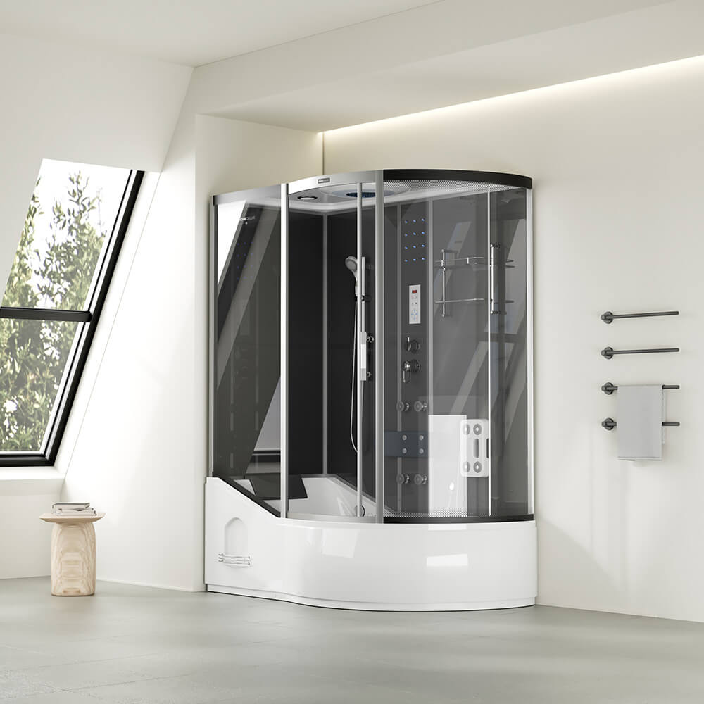 Home Deluxe Duschkabine ALLIN 2IN1 - Schwarz Rechts